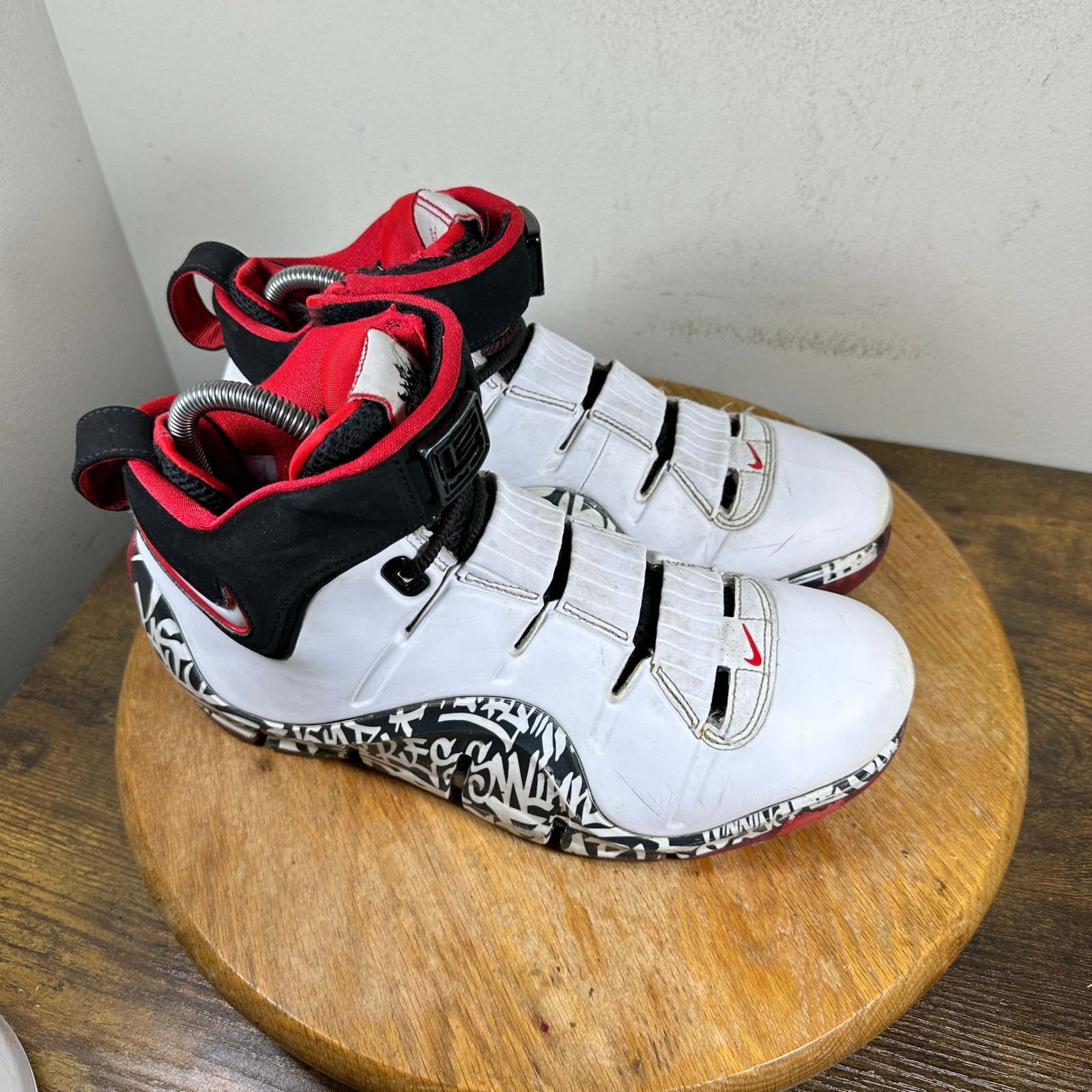 Nike Lebron 4 Graffiti 2023 Basketball Shoes White Red Black Dj4888-100 Mens 7